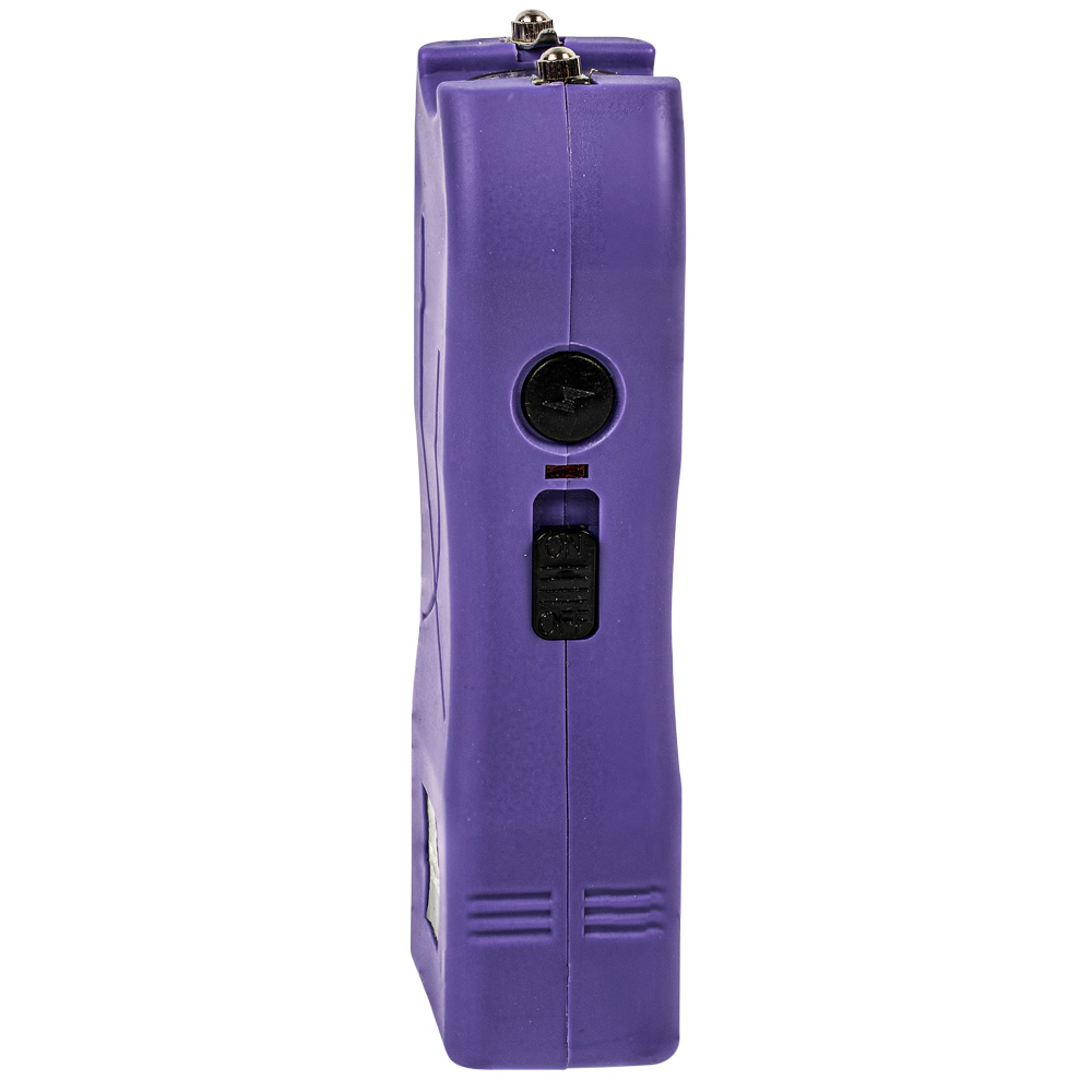 Rechargeable Runt 80,000,000 volt stun gun with flashlight and wrist strap disable pin Purple view 3